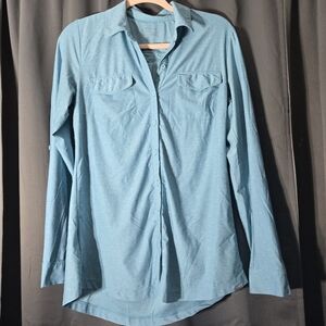 Eddie Bauer Womens Blue Long Sleeve Shirt